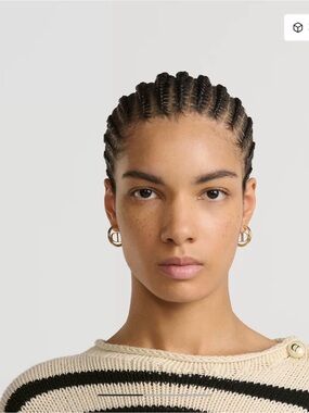 Dior Gold Tone Double-C Logo Hoop Earrings